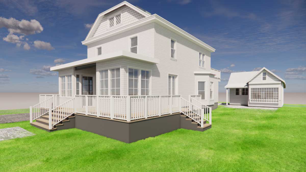 Rendering of a street view of 70 Tinker St in Woodstock, NY.